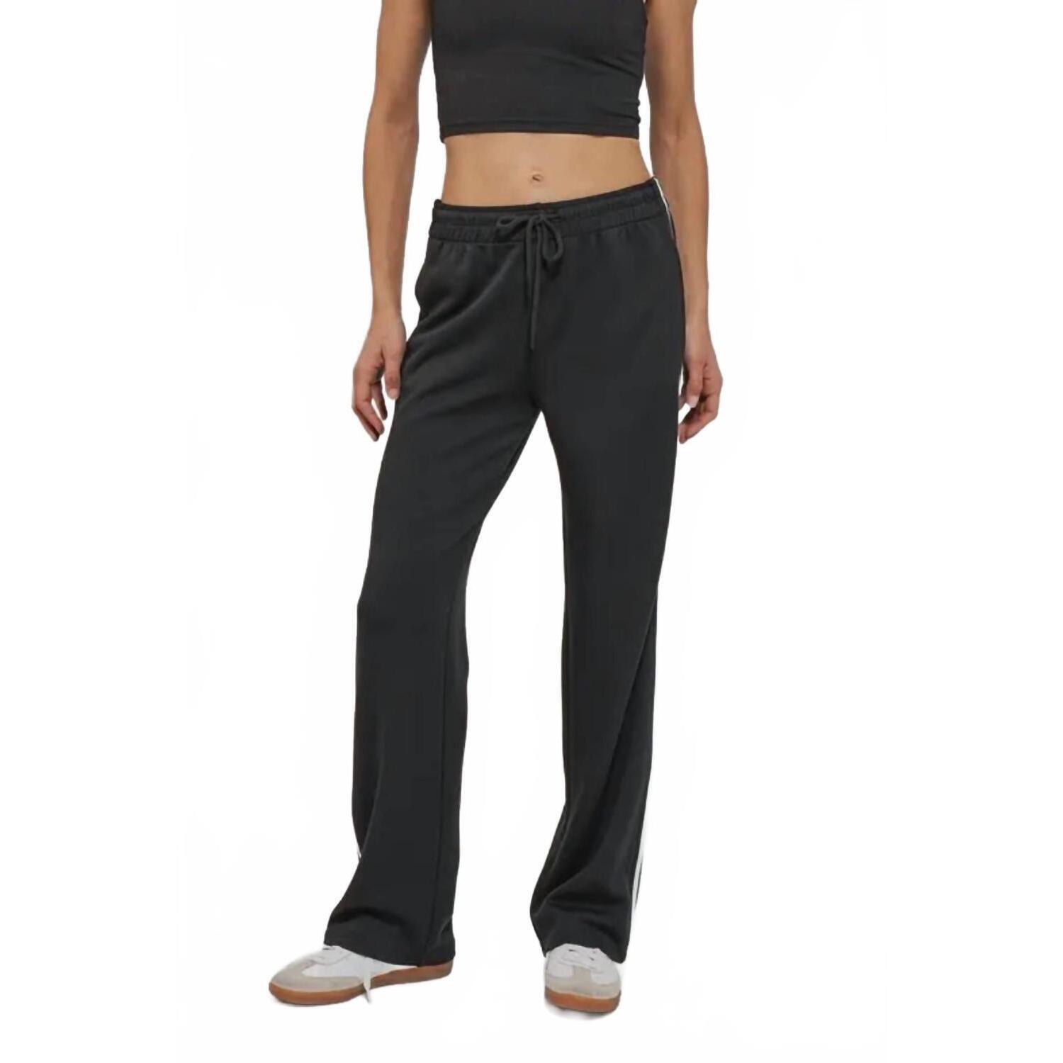 New Urban Daizy Timeless Stripe Drawstring Relaxed Sweatpants In Black